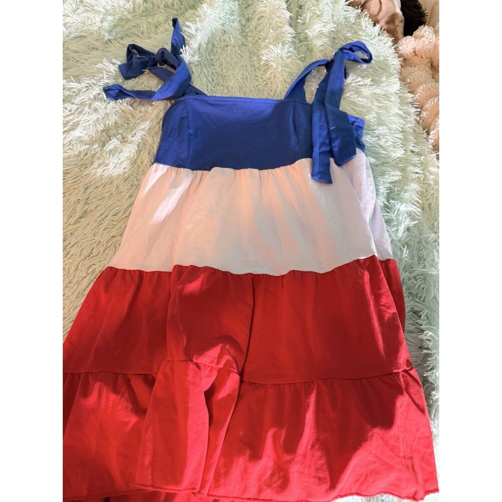 Shein Red White Blue Popsicle Dress Cami Dress Cotton Sz Xs 4th Of July Summer
